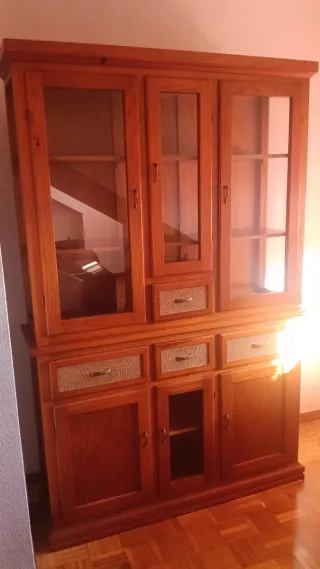 Alacena madera y cristal 1.30x2m