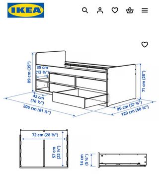 Cama individual 90x200