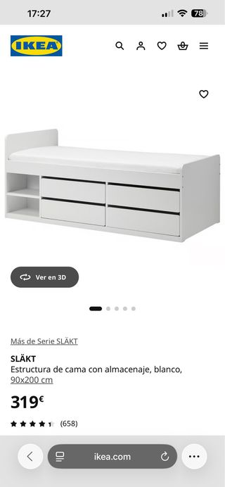 Cama individual 90x200