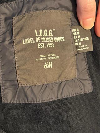 Cazadora Impermeable H&M Gris Talla M