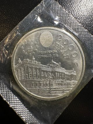 Moneda Plata España 2000 PTAS Banco España 1995