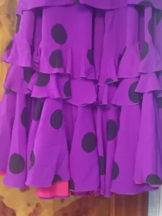 Conjunto Flamenca 2 Piezas Lunares Morado