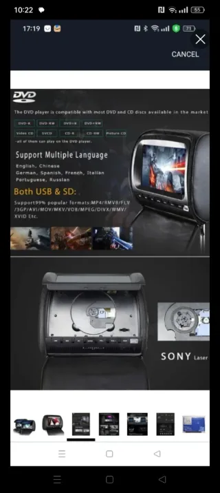 Pantallas Reposacabezas Coche