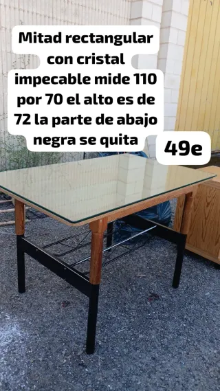 Mesa rectangular cristal 110x70cm