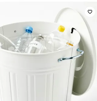 Cubo basura Ikea Knodd 40L Metal Blanco