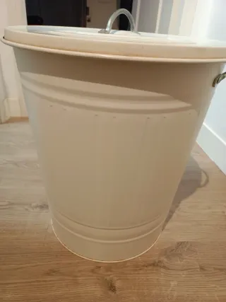 Cubo basura Ikea Knodd 40L Metal Blanco