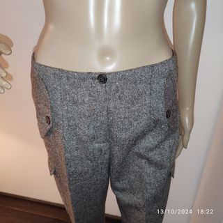 Tailleur donna tessuto puntinato grigio