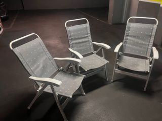 Sillas de camping plegables grises