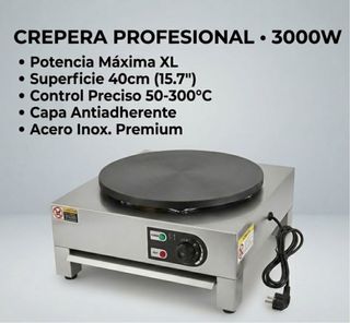 Crepera Profesional 3000W 40cm Acero Inox