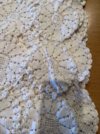 Colcha Crochet Blanca 160x210cm Sin Usar