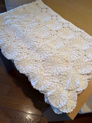 Colcha Crochet Blanca 160x210cm Sin Usar