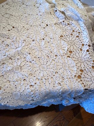 Colcha Crochet Blanca 160x210cm Sin Usar