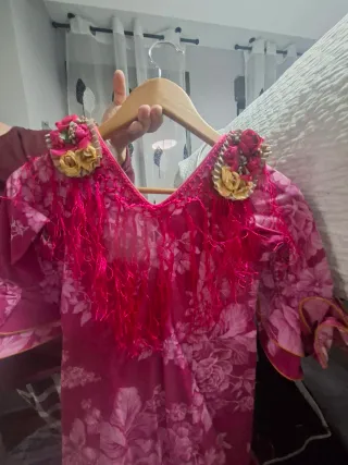 Traje Gitana Niña Rosa Flores