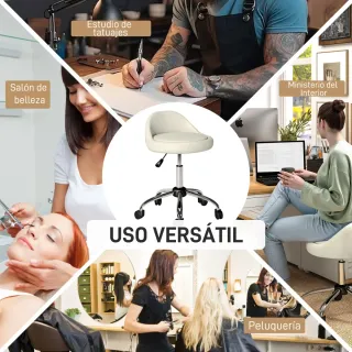 Taburete Giratorio con Ruedas Ajustable