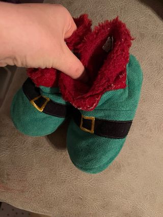 Zapatillas bebé duende Navidad