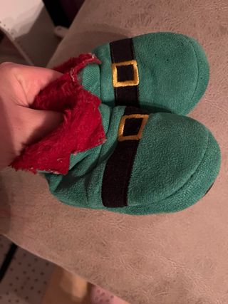 Zapatillas bebé duende Navidad