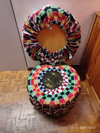 Pouf in tessuto fantasia