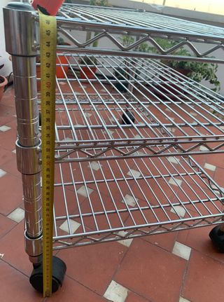 Estantería de acero inoxidable -Dos baldas-Ruedas