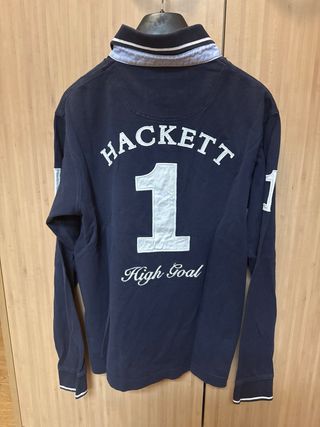 Polo Hackett Manga Larga Azul