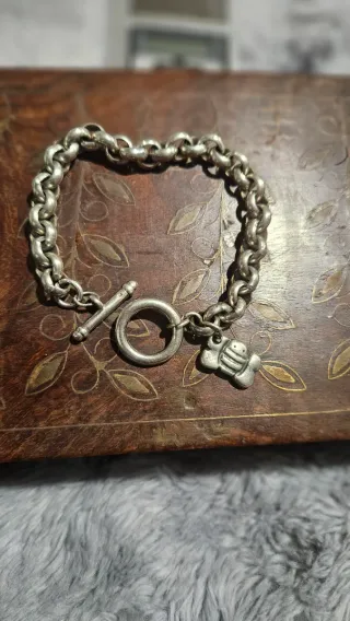 Pulsera de plata estilo cadena