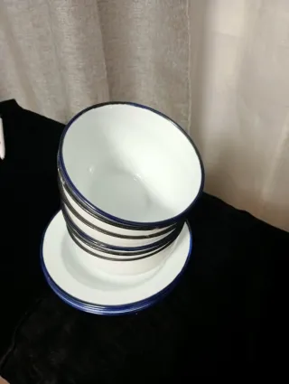 Lote 6 tazones y platos esmaltados