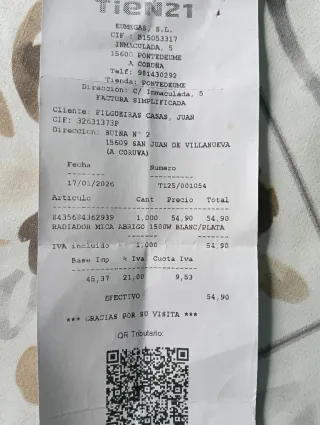 Estufa Eléctrica Abrila Negra y Gris