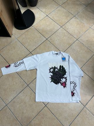 maglia streetwear doppia manica stampa grafica