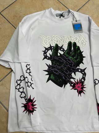 maglia streetwear doppia manica stampa grafica
