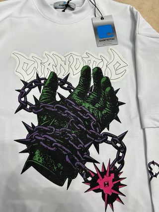 maglia streetwear doppia manica stampa grafica