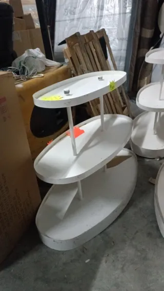 Estantería metálica blanca ovalada 3 niveles