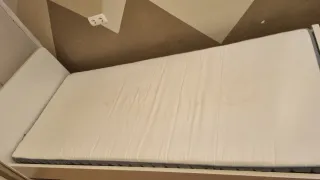 Cama individual blanca 90x200