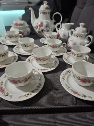 Juego de café Santa Clara porcelana floral