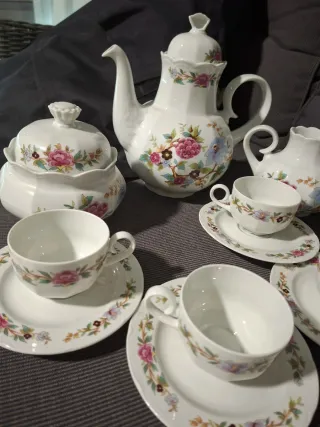 Juego de café Santa Clara porcelana floral