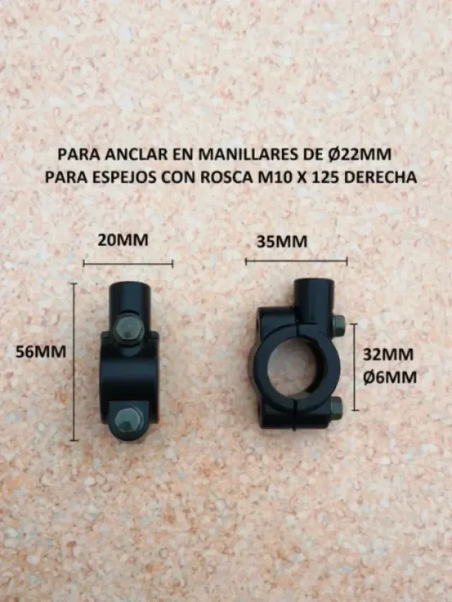Soportes anclaje brida espejos retrovisores moto