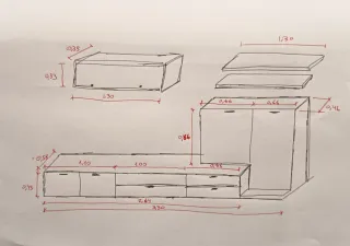 Mueble TV comedor oscuro
