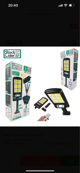 Lámpara Solar LED con Mando