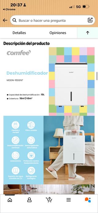 Deshumidificador Comfee 10L