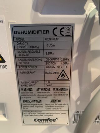 Deshumidificador Comfee 10L