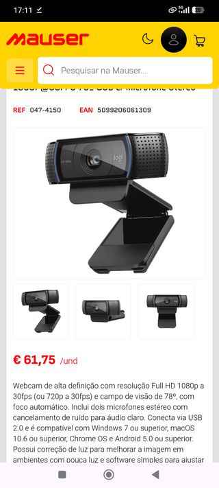 Webcam Logitech C920 HD Pro 1080p