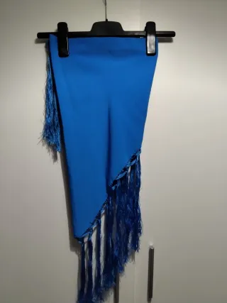 Mantoncillo Flamenco Azul con Flecos