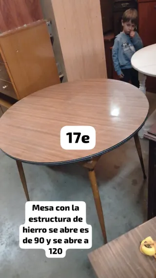 Mesa redonda extensible 90-120cm