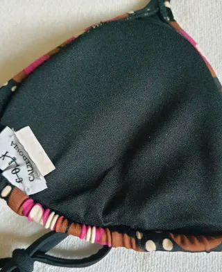 Bikini Calzedonia cuori nero con anelli