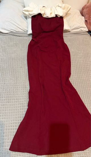 Vestido fiesta rojo y blanco Talla XS