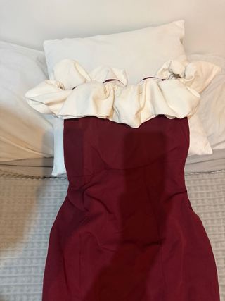 Vestido fiesta rojo y blanco Talla XS