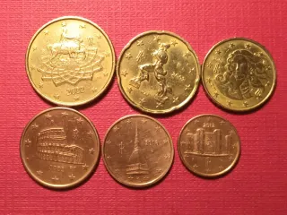 6 Monedas Centimo Italia 2002-2016