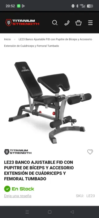 Banco Ajustable Titanium Strength LE23