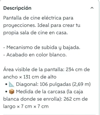Pantalla Proyector Motorizada Aqprox 106 pulgadas