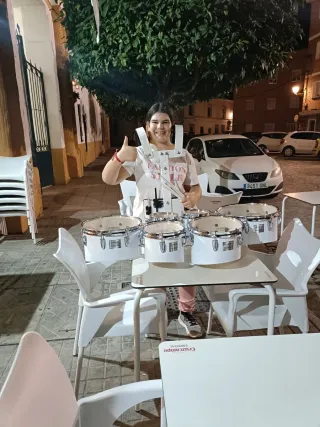 Set di 6 timpani con supporto a forma di imbracatura in alluminio