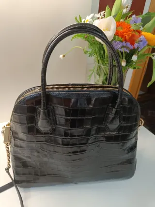 Bolso Michael Kors Negro Cocodrilo