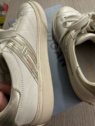 Sneakers donna bianche e oro